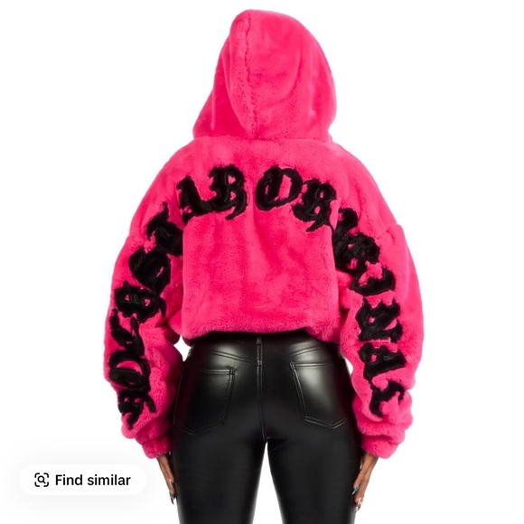 Rockstar Original Neon Pink Inany Fur Jacket - Picture 2 of 13